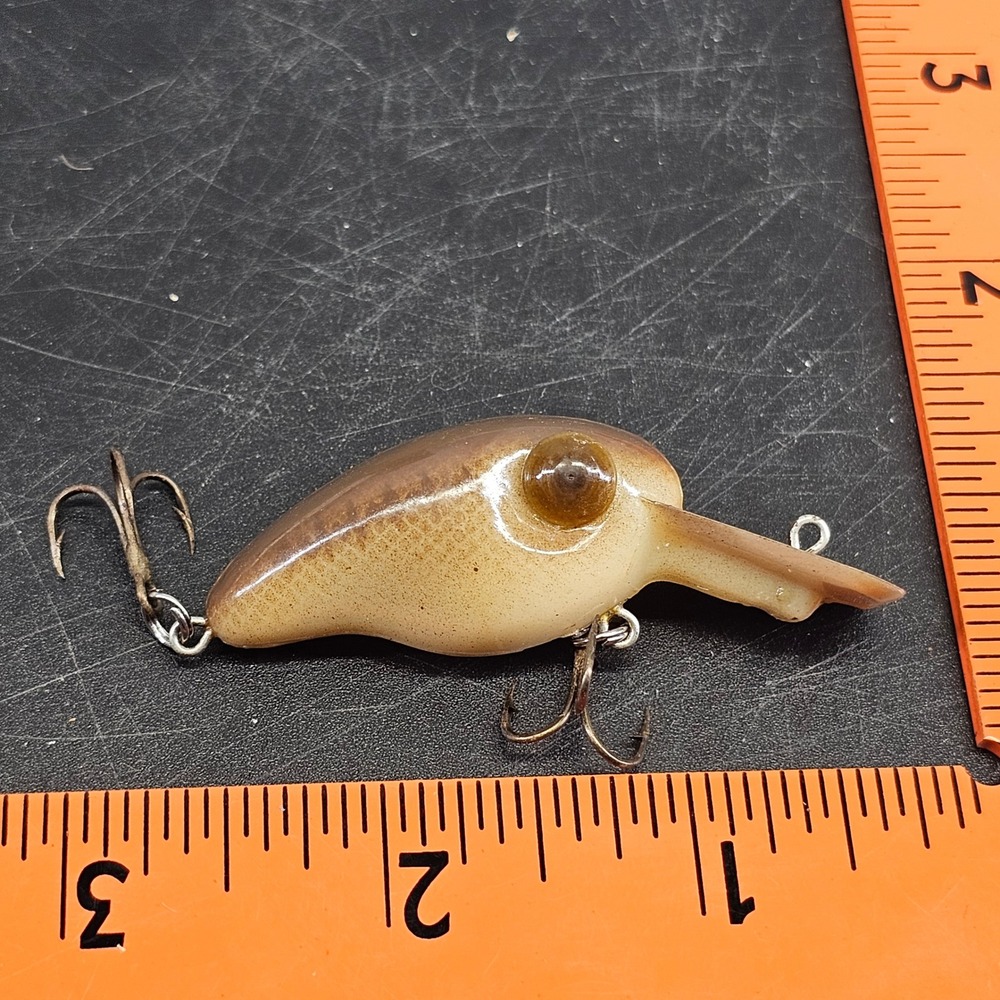 Vintage Gene Cooper Ubangi Fishing Lure Tan Brown Humpback Crankbait